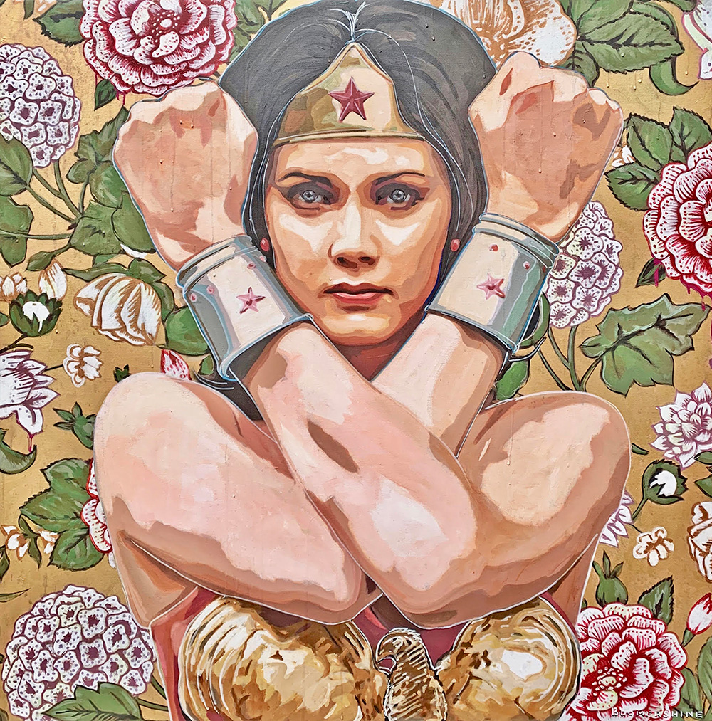 Wonder-Woman-Gold-with-Hydrangeas