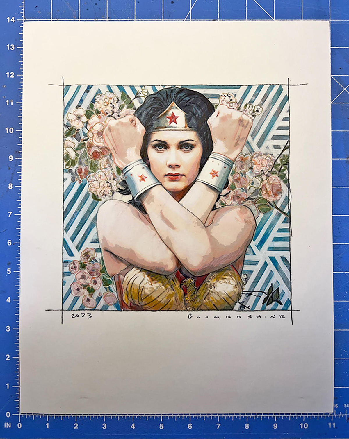 Wonder Woman in Teal with Lattice